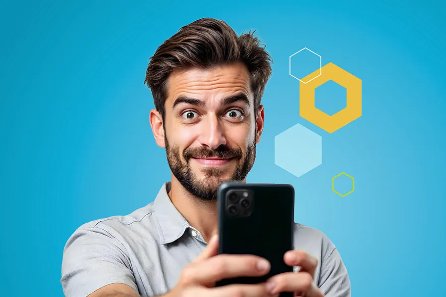 A man taking a photo with a cellphone