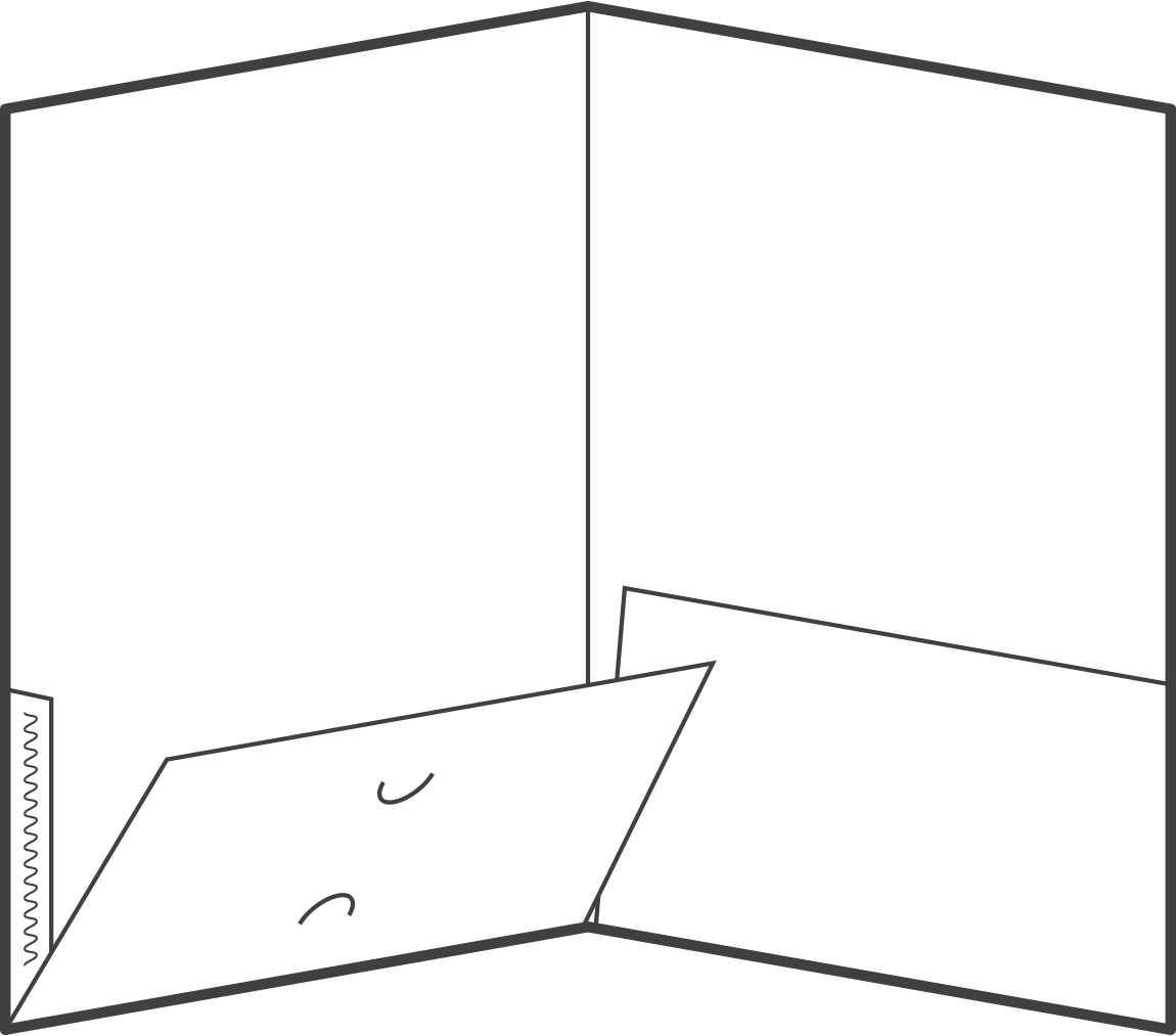 A drawing of this type of folder