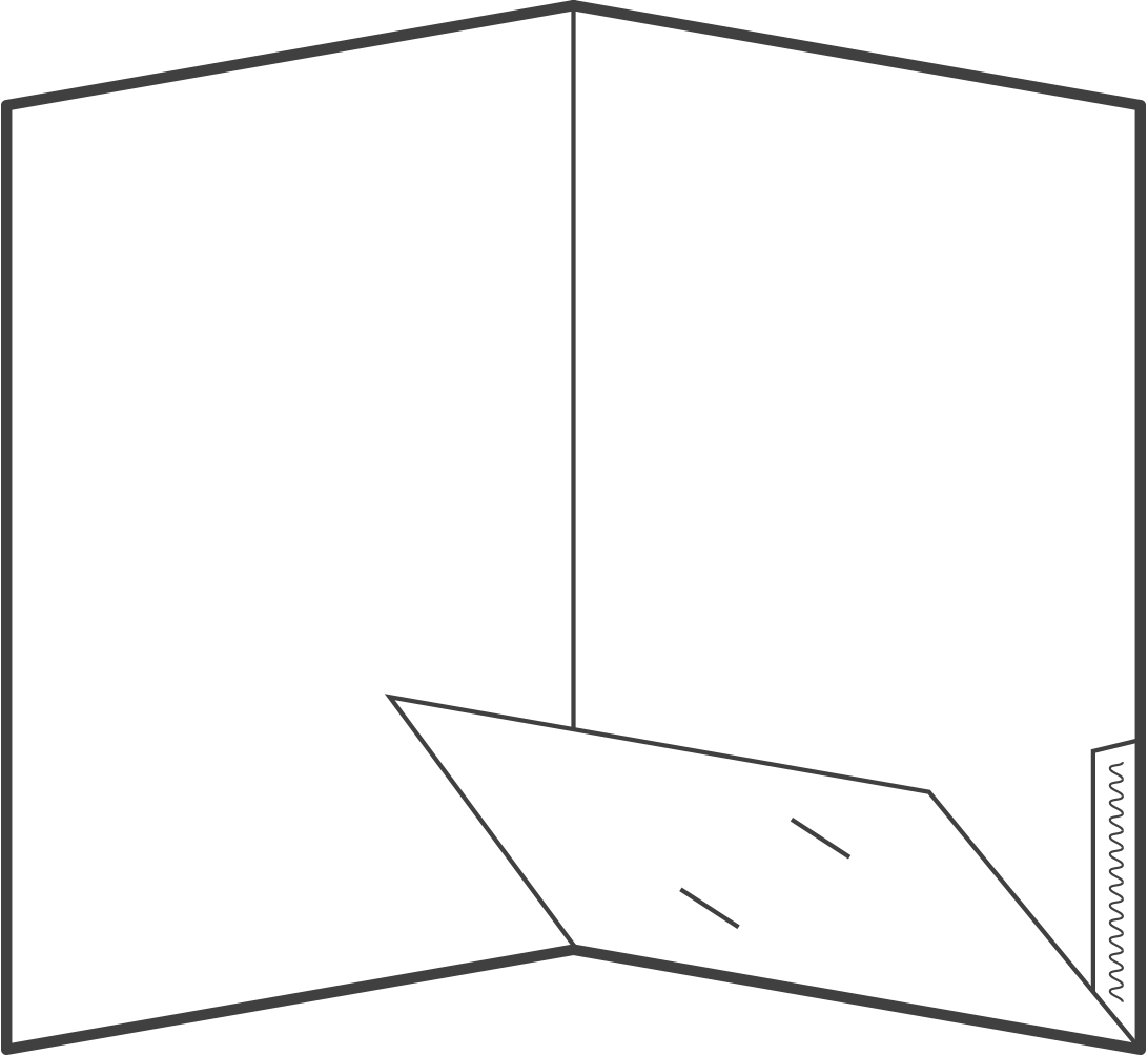 A drawing of this type of folder