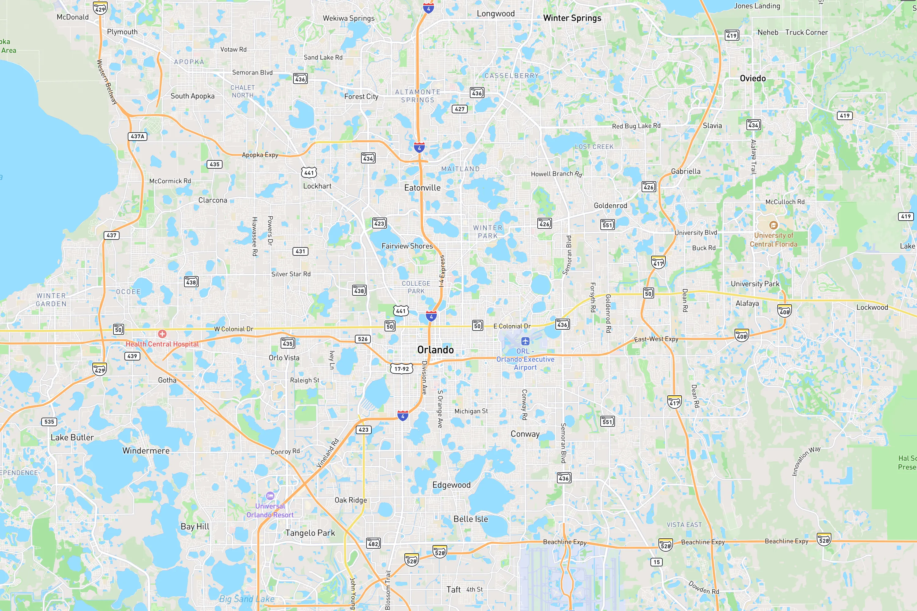 Map of Central Florida location