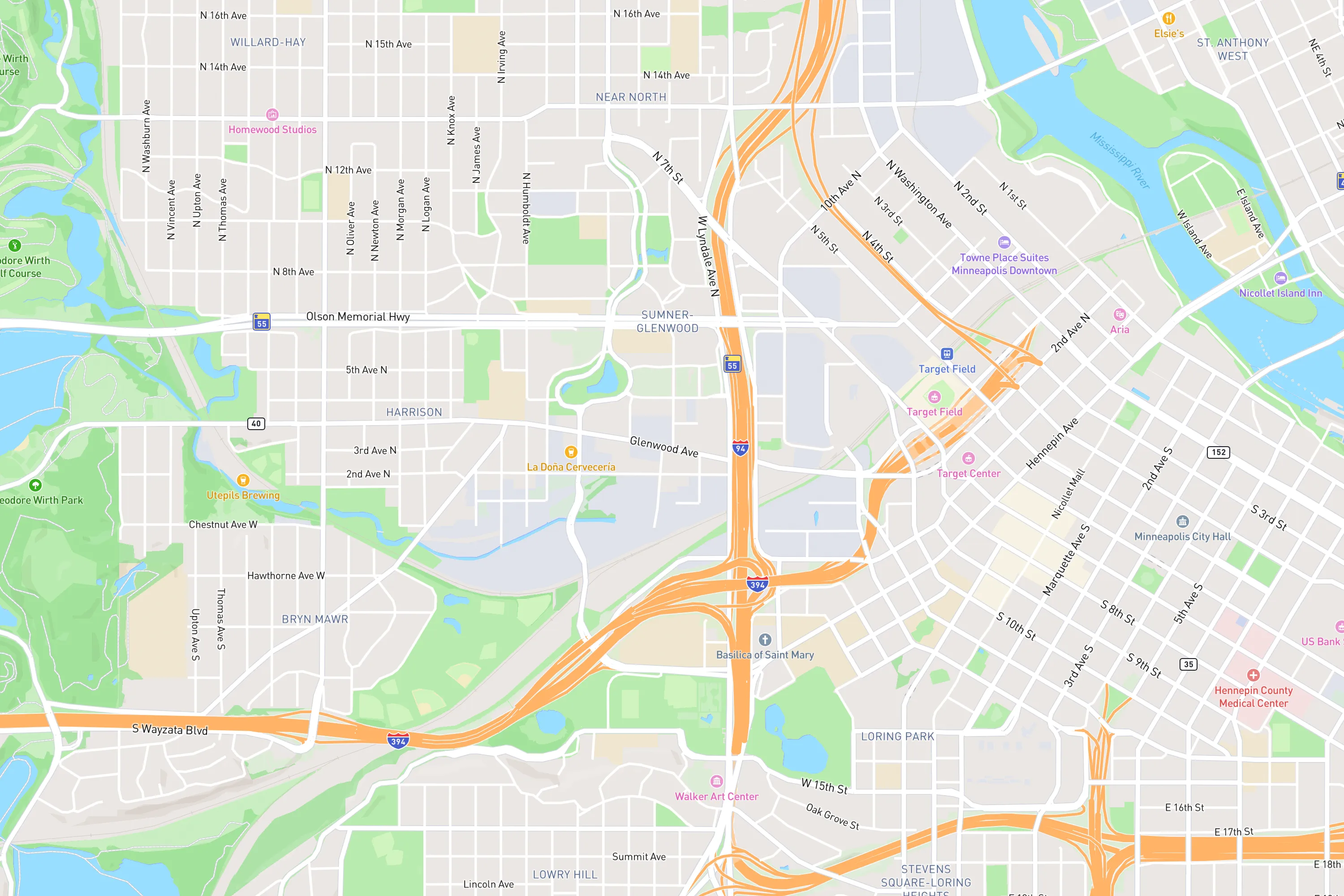 Map of Downtown Minneapolis location